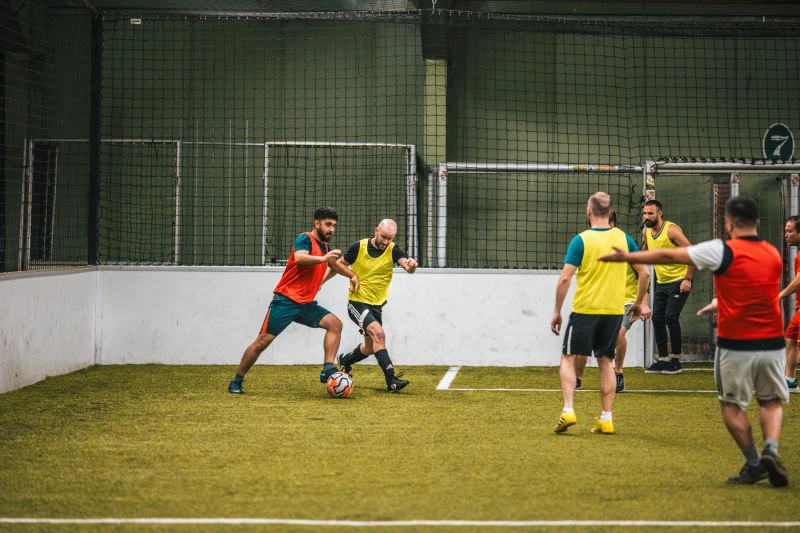 Match scene from the indoor football tournament